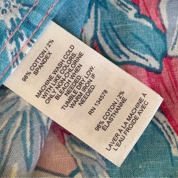 Vineyard Vines Boy 7  Floral Print SS Button Whale Logo Shirt Stretch EUC - Picture 6 of 10